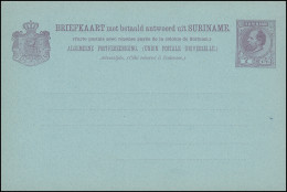 Surinam Doppel-Postkarte / Double Post Card 5/5 Ct.1888, Ungebraucht ** - Surinam