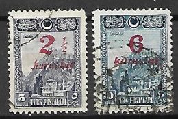 TURQUIE    -    1929.   Y&T N° 742 / 743 Oblitérés  .surchargés - Oblitérés