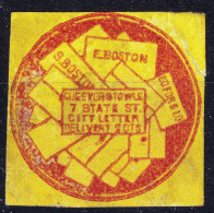 ÉTATS-UNIS / USA - Local Posts - CHEEVER & TOWLE, Boston, Mass. - 1849 Bogus/Forgery Of Sc.37L1 In Red On Yellow Paper - Postes Locales