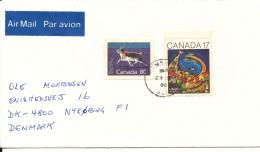 Canada Cover Sent To Denmark 28-3-2000 - Lettres & Documents