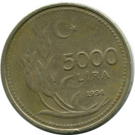 5000 LIRA 1994 TURQUIA TURKEY Moneda #AR252.E.A - Turquie