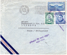 Guatemala 1946, 3 Marken Auf Brief M. Luftpost-Leitstempel I.d. Schweiz - Guatemala