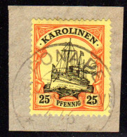 Karolinen 11, 25 Pf. Auf Schönem Briefstück M. Stpl. PONAPE. - Isole Caroline