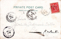 Kanada 1906, 2 C. Auf Karte Nach Kreta, Nachgesendet N.Griechenland - Postal History