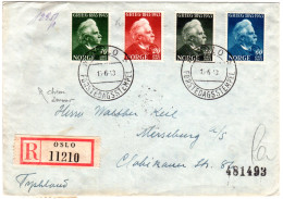 Norwegen 1943, Grieg, Kpl. Ausgabe Auf Reko FDC Nach Deutschland - Briefe U. Dokumente