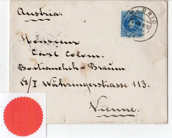 Spanien 1906, 25 C. Auf Brief V. Madrid N. Österreich M. Rücks. Royalem Siegel - Storia Postale