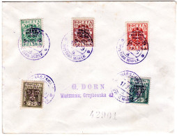 Polen 118-122 A, Brief M. 5 Werte Briefmarkenausstellung Poln. Weisses Kreuz Kpl - Cartas & Documentos