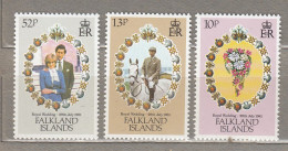 FALKLAND ISLANDS 1981 Diana Royal Wedding MNH(**) Mi 326-328 #33812 - Falklandeilanden
