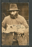 FINLAND O 1912 A Country Man With Hat Holding A Small Pig Drinking Milk Schwein - Europa