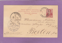 ENTIER POSTAL DE CORDOBA POUR BERLIN,VIA BUENOS AIRES,1893. - Entiers Postaux