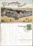 Ansichtskarte Burgstädt Künstlerkarte: Hotel Deutsches Haus 1922  - Burgstädt