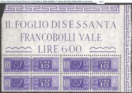 ITALIA Pacchi Postali + BLOCCO ANGOLARE : Lotto 23 DIFFERENTI Per Filigrana, Gomma, Stampa, Perforazione Testata Nuovi** - 1961-70: Nieuw/plakker