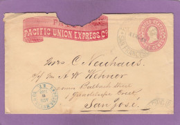 PACIFIC UNION EXPRESS CO. LETTRE DE SAN FRANCISO POUR SAN JOSE,1898. - ...-1900