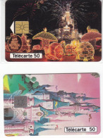 Lot De Cartes 50 Unités "DISNEY LAND" La Parade 08/93 Et Chateau 06/94 - Privées