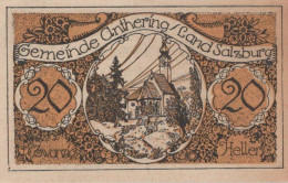 20 HELLER 1920 Stadt ASCHBACH Niedrigeren Österreich Notgeld Banknote #PF337 - [11] Emisiones Locales