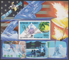 Olympics 1980 - Ski - SPACE - DJIBOUTI - S/S Perf. MNH - Hiver 1980: Lake Placid