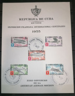 Cuba 1955 Airmail - The International Philatelic Exhibition, Havana Souvenir Sheet Michel 50 Euros - Luftpost