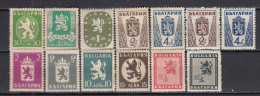 Bulgaria 1945 - Serie Courante: Lion, Mi-Nr. 505/15+508II/09II, 13 V., MNH** - Ungebraucht