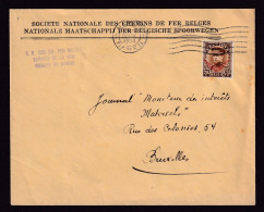 DDFF 830 --  Enveloppe De Service SNCB TP S 18  NAMUR 1934 Vers BXL - Storia Postale