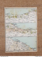 Carta Cartina Del 1929 Tripoli Zuàra Mellànet El-Brigà Tripolitania Libia T.C.I. - Carte Geographique