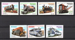 Nicaragua 1981 Set Trains/Railroad/Eisenbahn Stamps (Michel 2231/37) MNH - Nicaragua