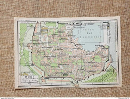 Pianta O Piantina Del 1929 Isola Di Rodi La Città Murata Touring Club Italiano - Carte Geographique