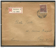 LETTRE RECOMMANDER DE SUEDE  ANNEE  1920 - Brieven En Documenten