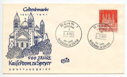 Germany, West 1961 FDC Scott 843 Speyer Cathedral 900th Anniversary - 1961-1970