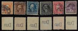 USA United States 1902/1923 6 Stamp With Perfin Dun By R. G. Dun & Company From New York Lochung Perfore - Perfin