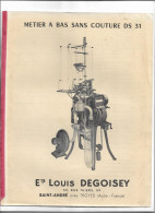 Livre Ancien Bonneterie Métier à Bas Sans Couture DS 31 - Bricolage / Técnico