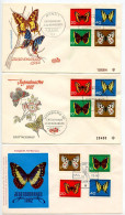 Germany, West 1962 3 FDCs Scott B380-B383 Butterflies; Bonn, Hamburg & Munich Postmarks - 1961-1970