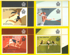 SAN MARINO 2020 Francobolli CAMPIONATI ATLETICA SPORT Serie 4 Valori - New Set - Ungebraucht