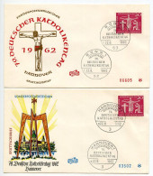 Germany, West 1962 2 FDCs Scott 850 79th Meeting Of German Catholics In Hannover; Bonn & Hannover Postmarks - 1961-1970