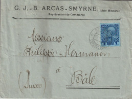 Levant Autrichien Lettre Smyrna Pour La Suisse 1912 - Oriente Austriaco
