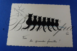Artist   Illustrateur PONI  N° 206 Edit Vieux Moulin France "Vive Les Grandes Familles " Leve De Kroostrijke Gezinnen - Chats
