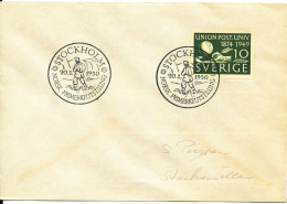 Sweden Cover With Special Postmark 20-1-1950 And UPU 1949 Stamp - Briefe U. Dokumente