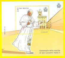 SAN MARINO 2020 Foglietto PAPA GIOVANNI PAOLO II WOJTYLA NUOVO - New Sheet - Ungebraucht