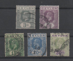 Ceylon, Used, 1921 - 1927, Michel 187, 191, 196, 197, 199 - Ceylan (...-1947)