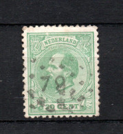 Nederland 1872 Zegel 24 Wilhelm Met Luxe Puntstempel 79 (Terneuzen) - Gebraucht