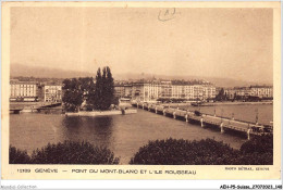 AEHP5-0432- SUISSE - GENEVE - PONT DU MONT-BLANC ET L'ILE ROUSSEAU  - Genève