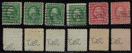 USA United States 1912/1965 6 Stamp Perfin J&J By Johnson & Johnson Lochung Perfore - Perforés