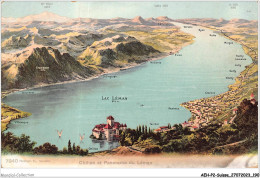 AEHP2-0189- SUISSE - LAC LEMAN - CHILLON ET PANORAMA DU LEMAN  - Lago Lemano