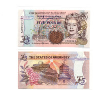 Guernsey 5 Pounds ND1996 QEII P-56 UNC - Guernsey