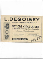 Buvard Ancien Bonneterie L.Degoisey  Métiers Circulaires - B
