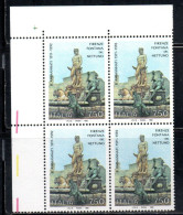 ITALIA REPUBBLICA ITALY1992 PATRIMONIO ARTISTICO FIRENZE LA FONTANA DEL NETTUNO BARTOLOMEO AMMANNATI QUARTINA ANGOLO MNH - 1991-00: Neufs