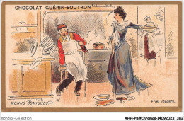 AHHP8-1592 - CHROMOS - CHOCOLAT-GUERIN-BOUTRON - PARIS - Menus Comiques - Filet Madere - 10,5 X 7cm - Guérin-Boutron