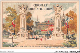 AHHP8-1556 - CHROMOS - CHOCOLAT-GUERIN-BOUTRON - PARIS - Exposition Des Armées De Terre Et De Mer - Pylon   - 10,5 X 7cm - Guérin-Boutron