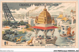 AHHP8-1534 - CHROMOS - CHOCOLAT-GUERIN-BOUTRON - PARIS - Trocadero - Exposition Des Colonies Indes - 10,5 X 7cm - Guérin-Boutron