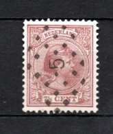 Nederland 1891 Zegel 36 Wilhelmina Met Luxe Puntstempel 5 (Amsterdam) - Used Stamps