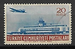 TURQUIE    -    Aéros   - 1954.   Y&T N° 29  Oblitéré.  Avion - Poste Aérienne